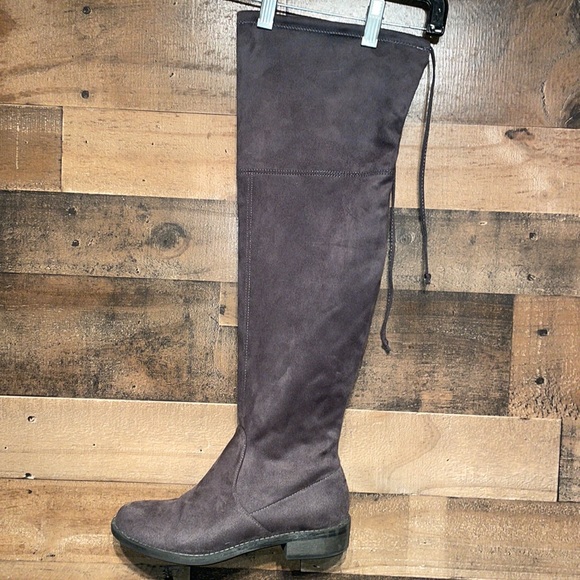 Zigi Soho Karsten Gray Faux Suede Over the Knee Boots - Picture 2 of 8